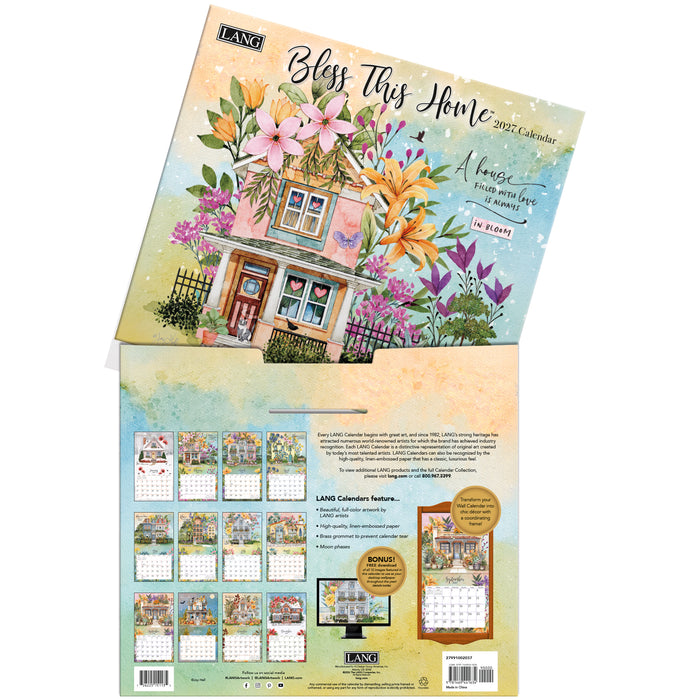 Bless This Home 2027 Large Wall Calendar