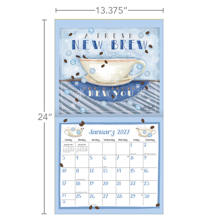Coffee 2027 Large Wall Calendar