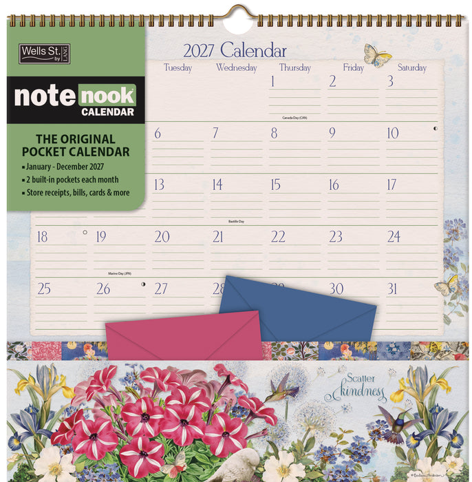 Note Nook Botanical Gardens  2027 Square Wall Calendar