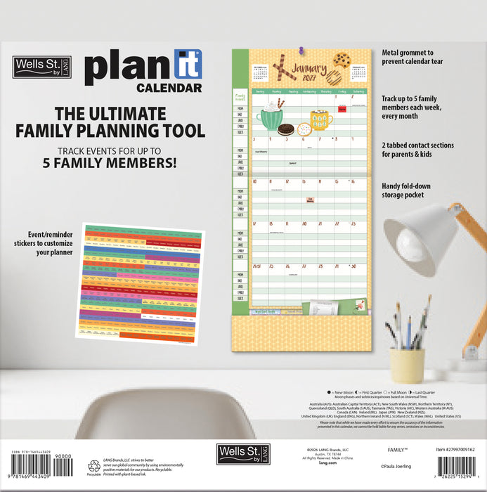 Family Plan It Plus 2027 Large Wall Calendar