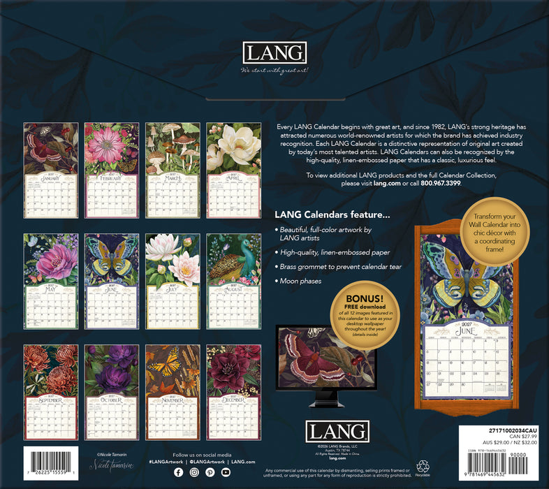 Midnight Garden Special Edition 2027 Large Wall Calendar