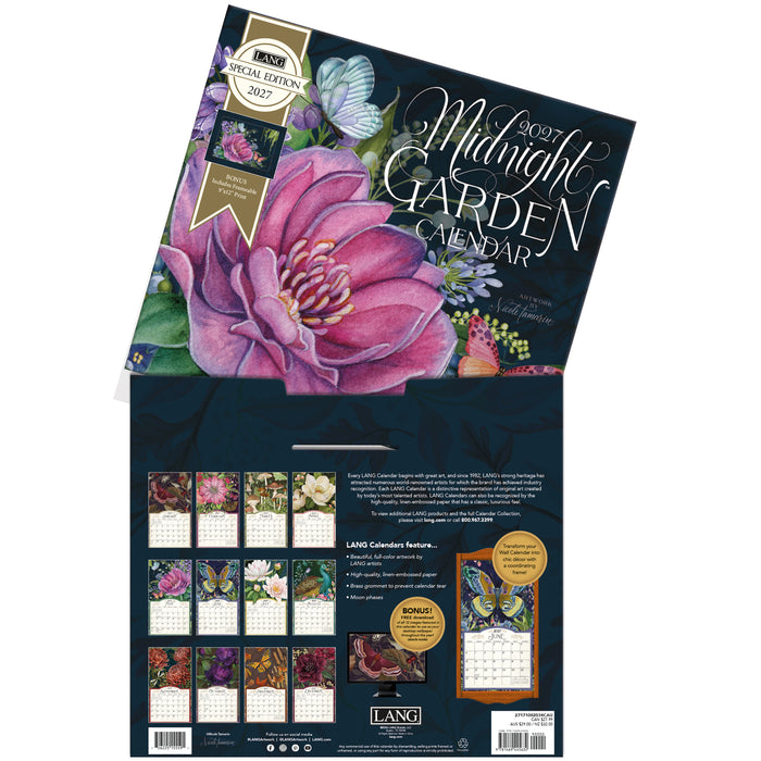 Midnight Garden Special Edition 2027 Large Wall Calendar