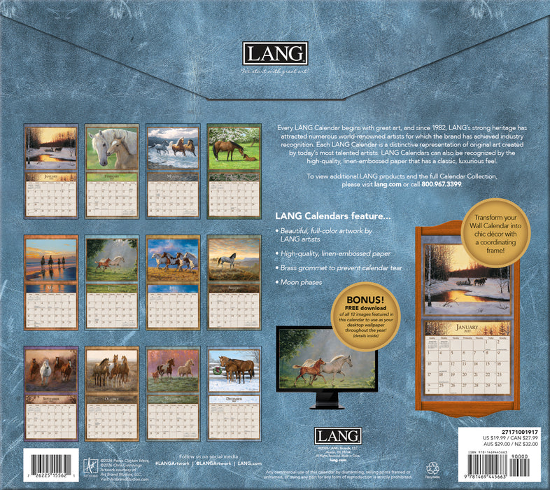 Horses In The Mist Special Edition 2027 Large Wall Calendar