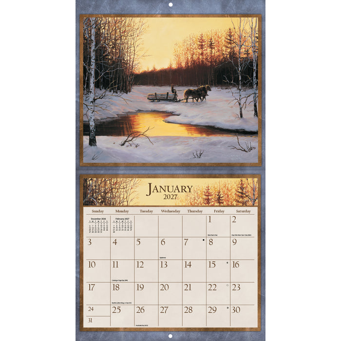 Horses In The Mist Special Edition 2027 Large Wall Calendar