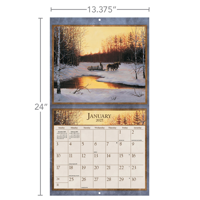 Horses In The Mist Special Edition 2027 Large Wall Calendar