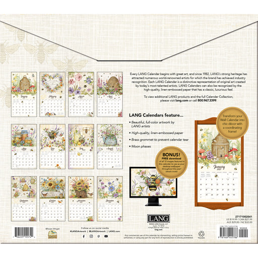 Bees in Bloom Special Edition 2027 Large Wall Calendar
