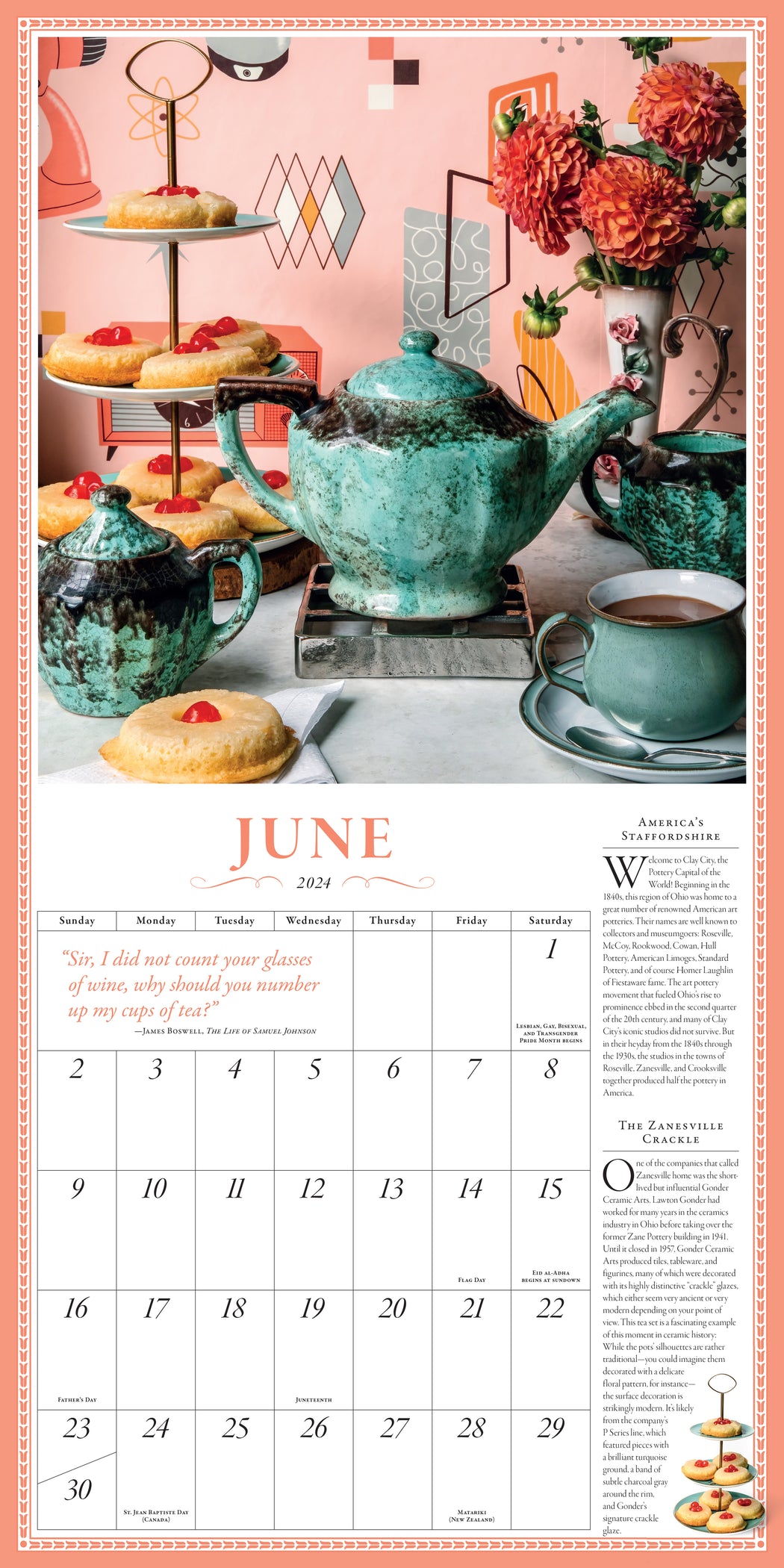 2024 Collectible Teapot Wall Calendar — Calendar Club