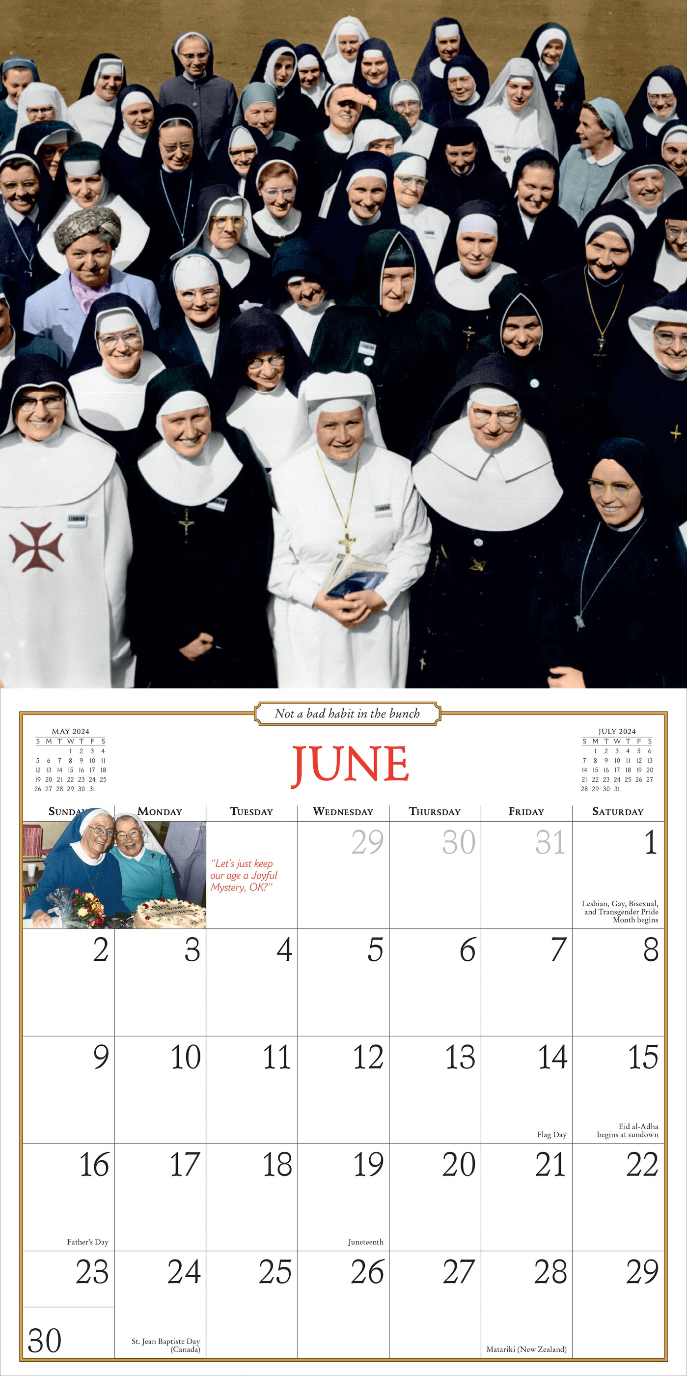 2024 Nuns Having Fun Wall Calendar — Calendar Club
