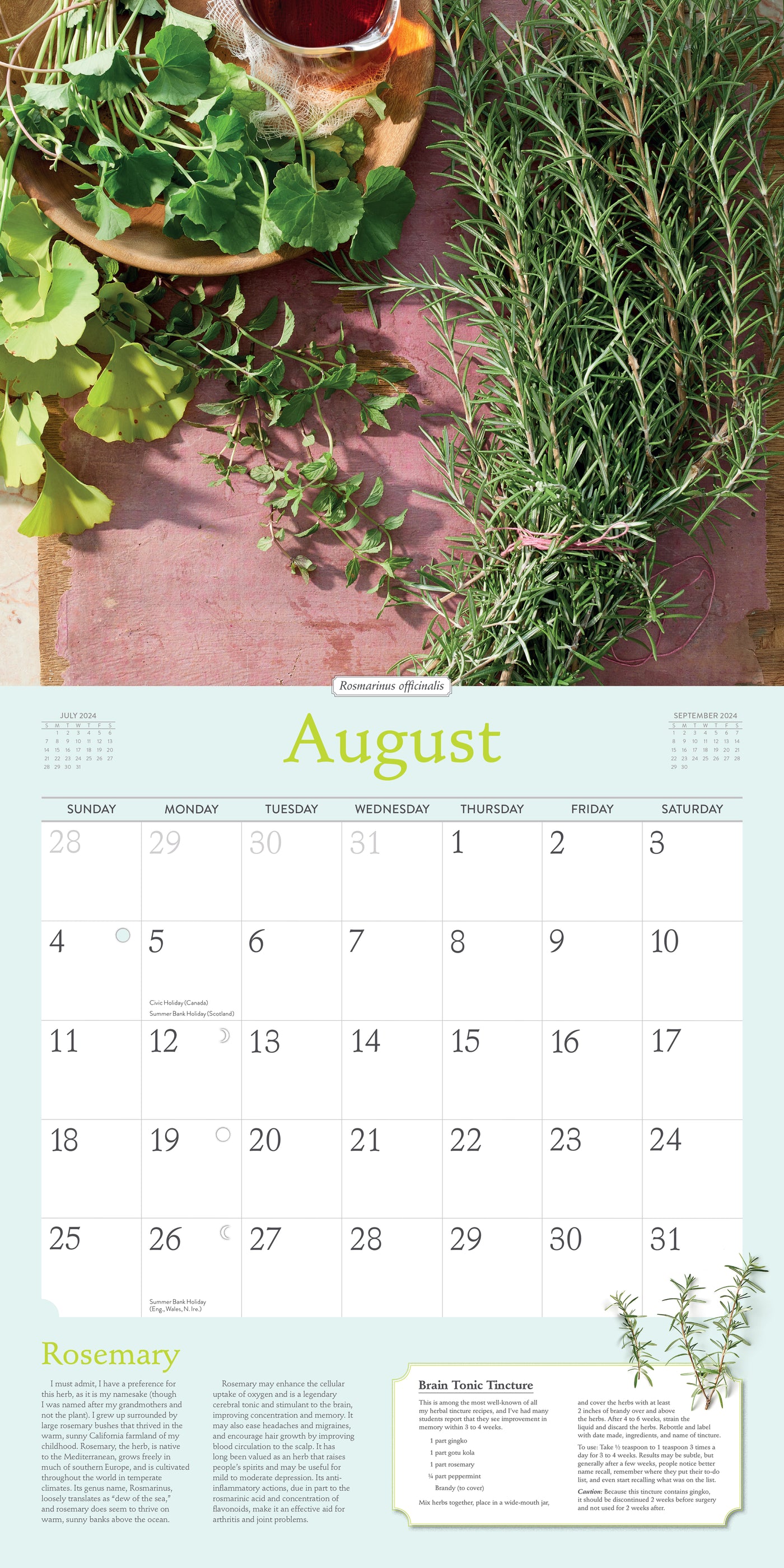 2024 Rosemary Gladstar's Herbs Wall Calendar — Calendar Club