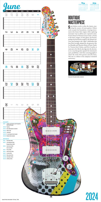 2024 Guitars Wall Calendar