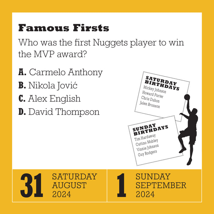 2024 A Year of Basketball Trivia! Page-A-Day