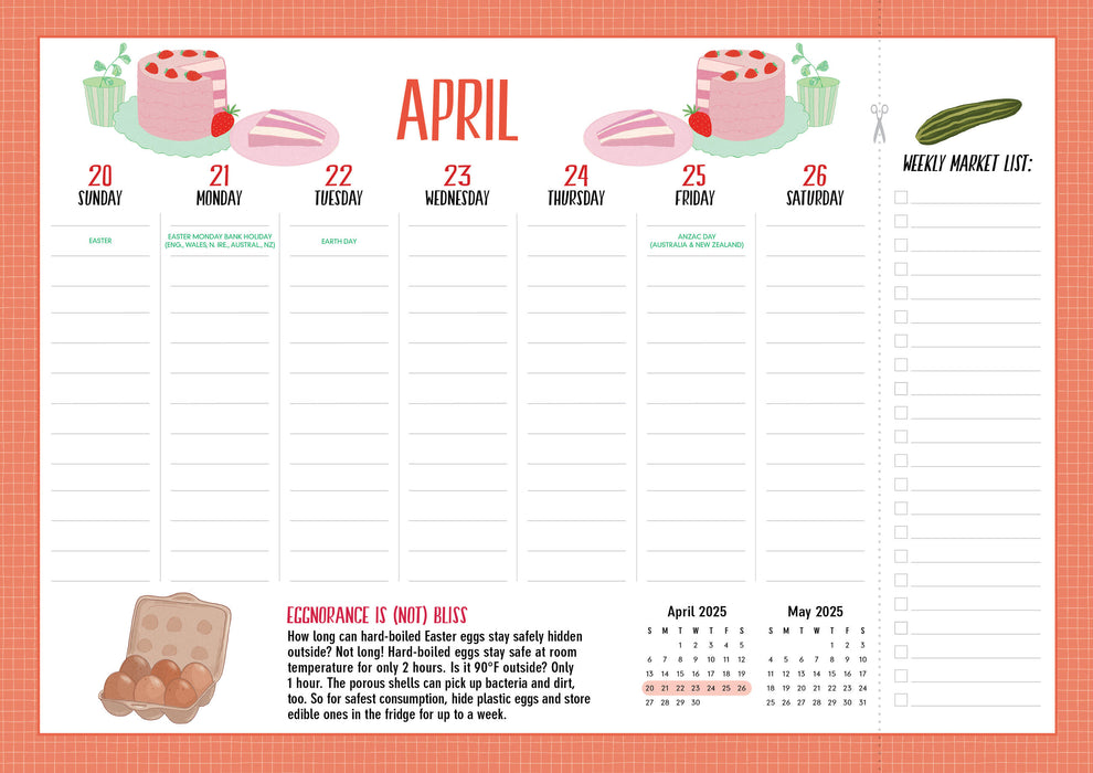 2025 Kitchen Companion Page-A-Week Wall Calendar