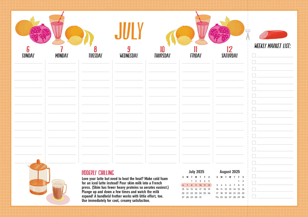 2025 Kitchen Companion Page-A-Week Wall Calendar