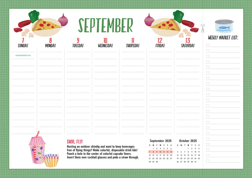 2025 Kitchen Companion Page-A-Week Wall Calendar