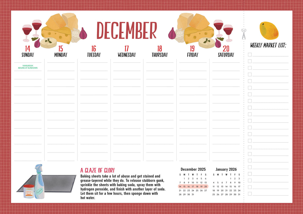 2025 Kitchen Companion Page-A-Week Wall Calendar