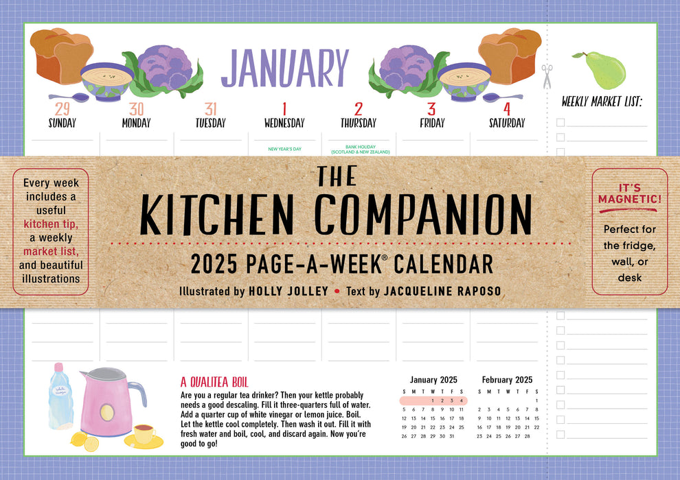 2025 Kitchen Companion Page-A-Week Wall Calendar