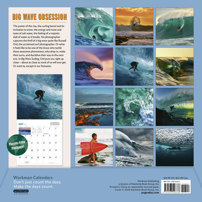 2025 Big Wave Surfing Wall Calendar