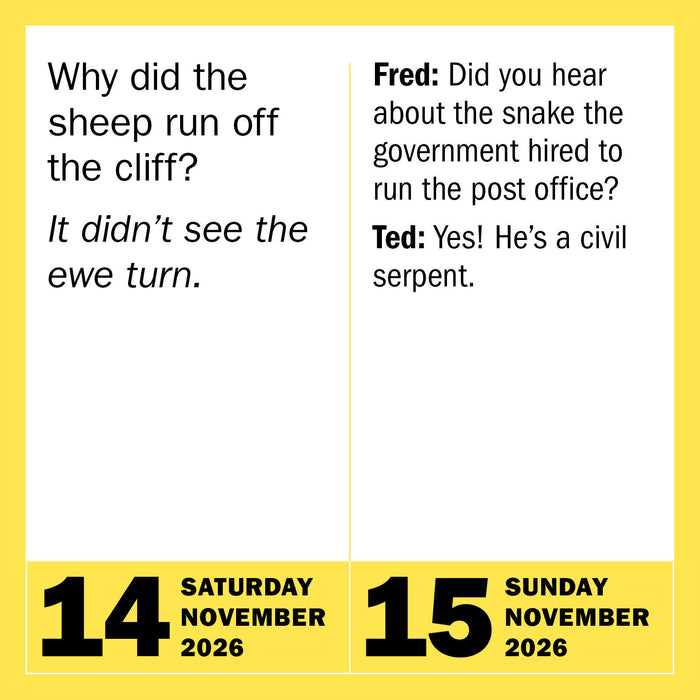 290 Bad Jokes and 75 Punderful Puns 2026 Page-A-Day Calendar