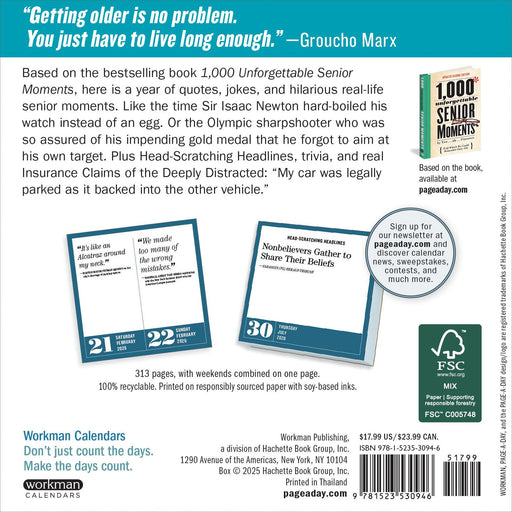 Unforgettable Senior Moments 2026 Page-A-Day Calendar