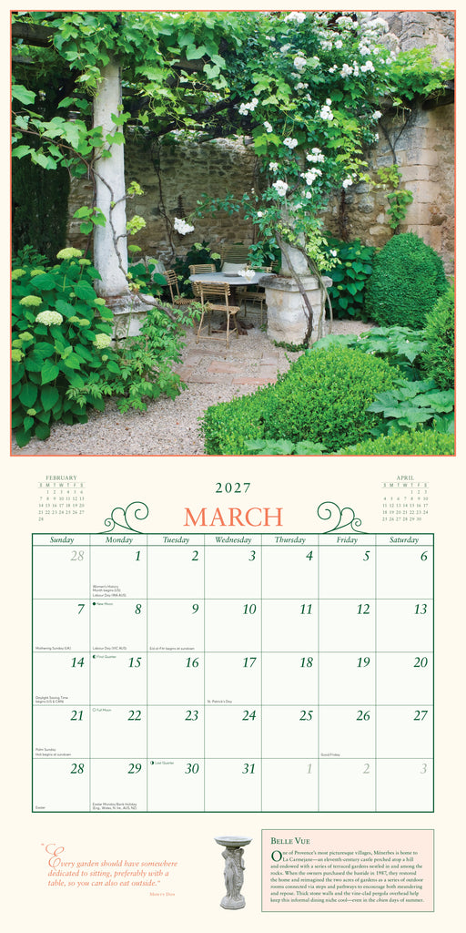 Secret Garden 2027 Square Wall Calendar