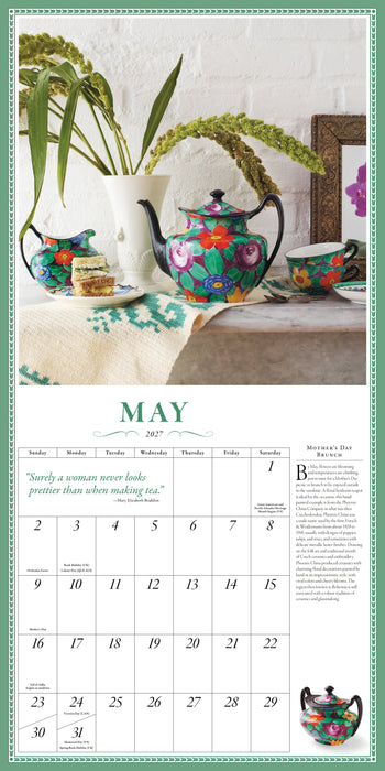 Collectible Teapot 2027 Square Wall Calendar