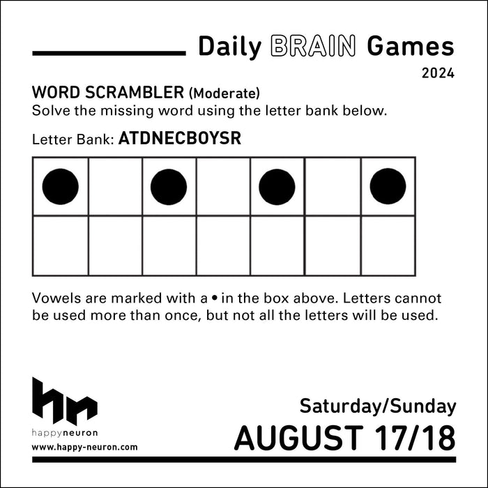 2024 Daily Brain Games Page-A-Day