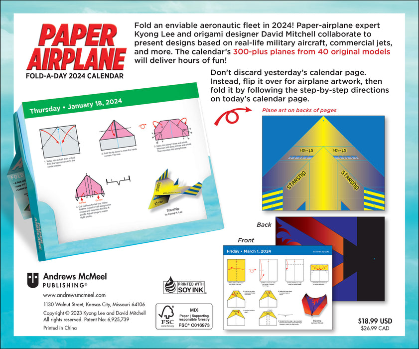 2024 Paper Airplane Page-A-Day