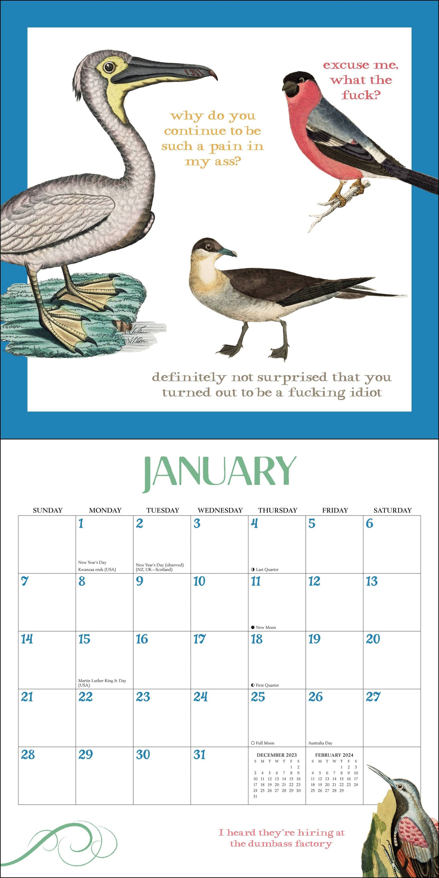 2024 Effin' Birds Wall Calendar — Calendar Club