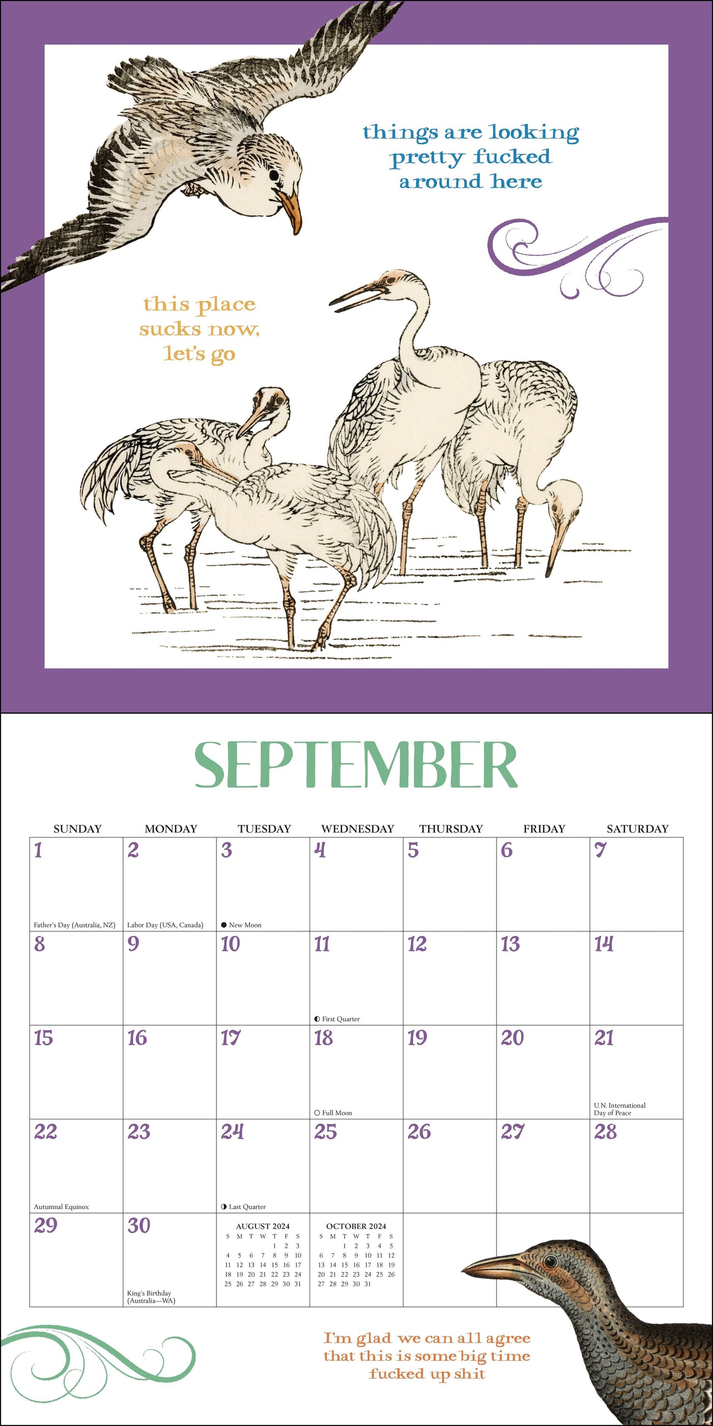 2024 Effin' Birds Wall Calendar — Calendar Club