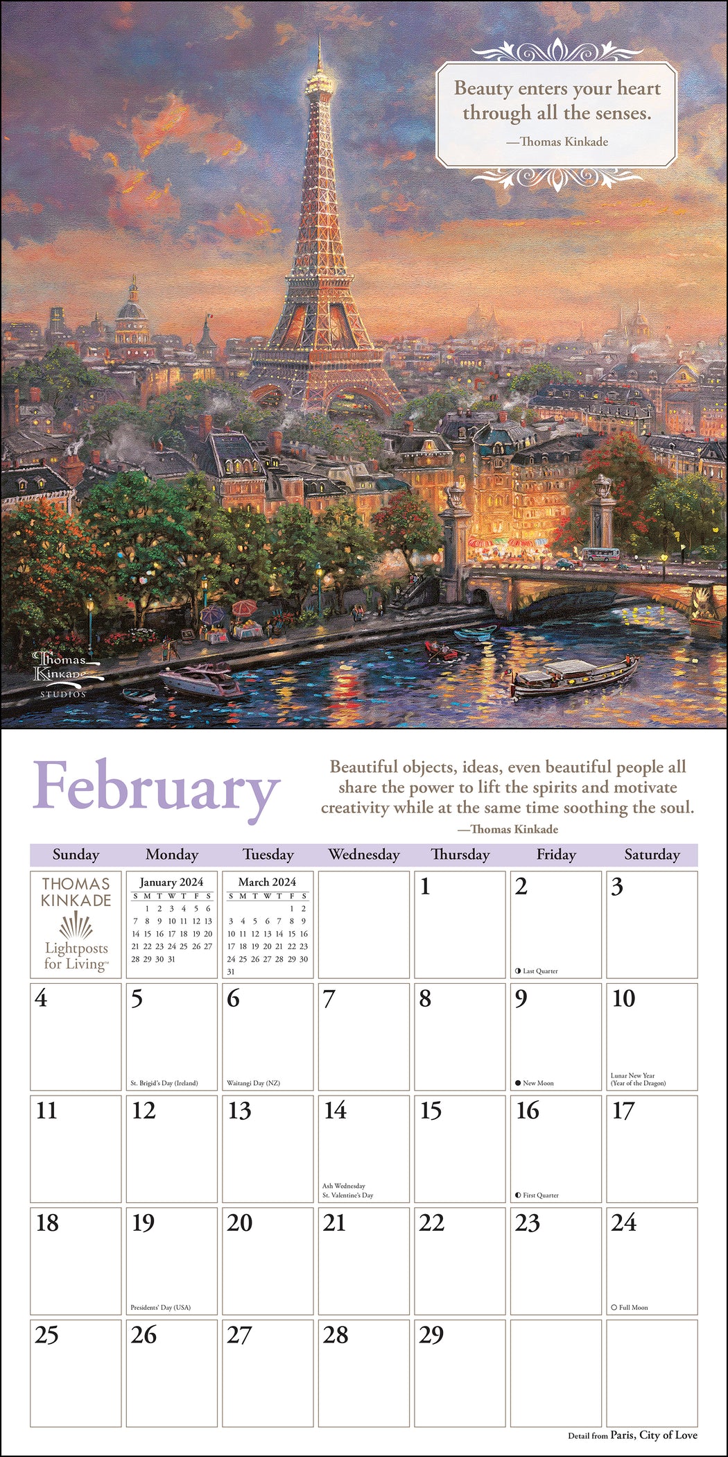 2024 Thomas Kinkade Lightposts For Living Wall Calendar Calendar Club   9781524883522 2 1050x2100 