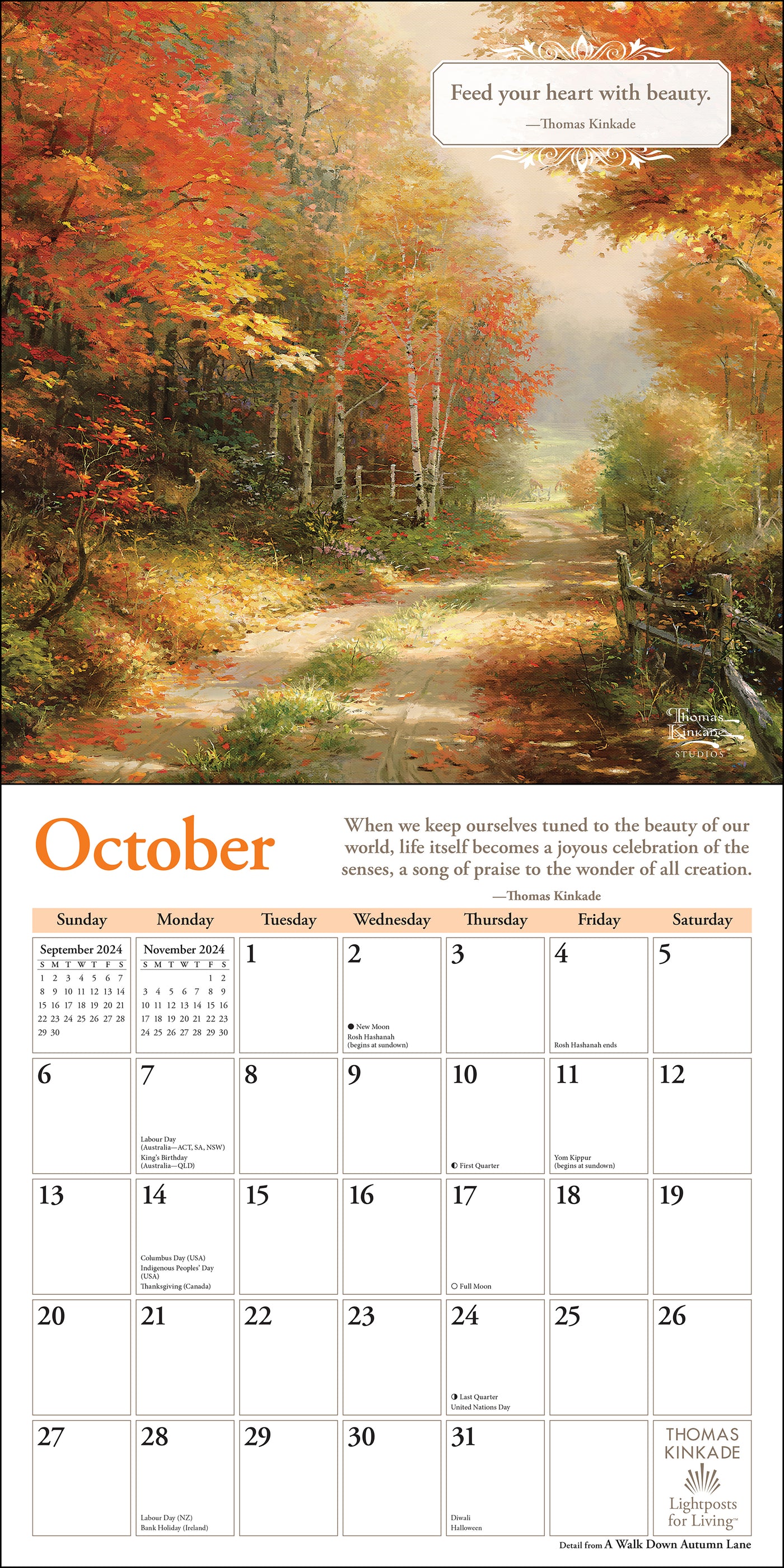 2024 Thomas Kinkade Lightposts for Living Wall Calendar — Calendar Club