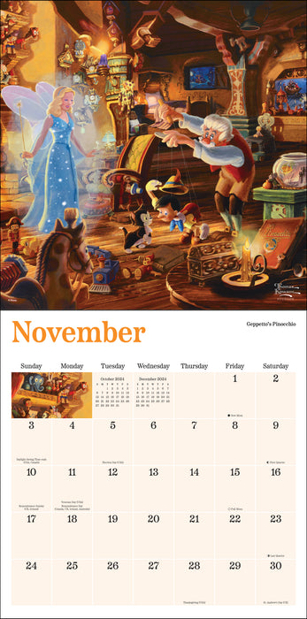 2024 Disney Dreams Collection by Thomas Kinkade Studios Wall Calendar