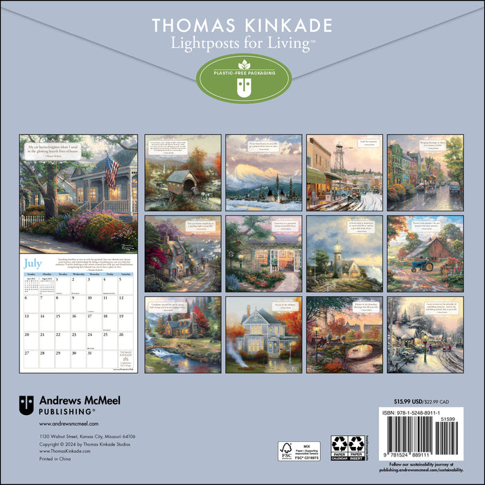 2025 Thomas Kinkade Lightposts for Living Wall Calendar