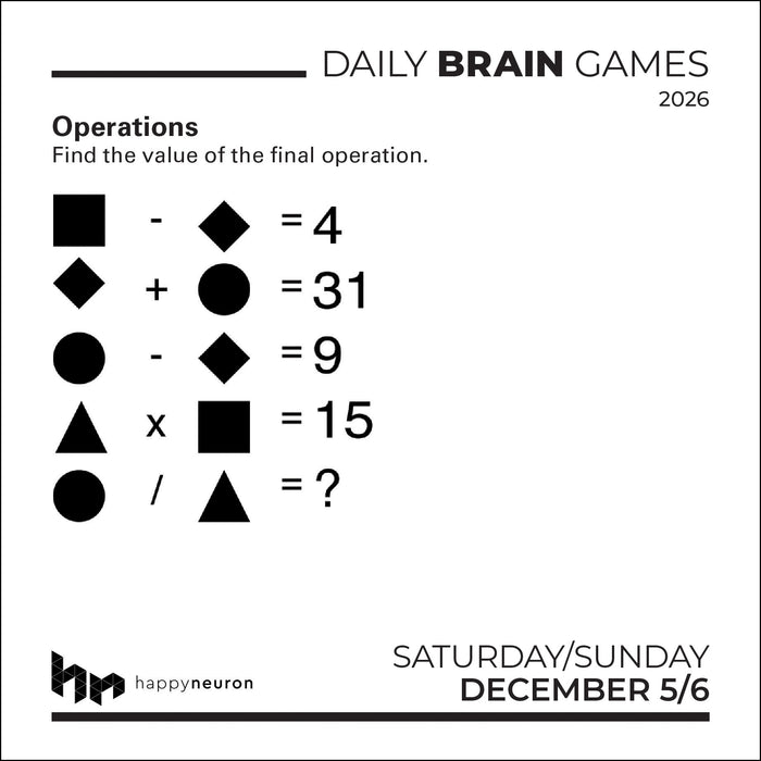Daily Brain Games 2026 Page-A-Day Calendar