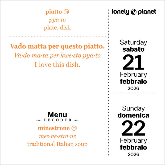 Lonely Planet Italian Phrasebook 2026 Page-A-Day Calendar