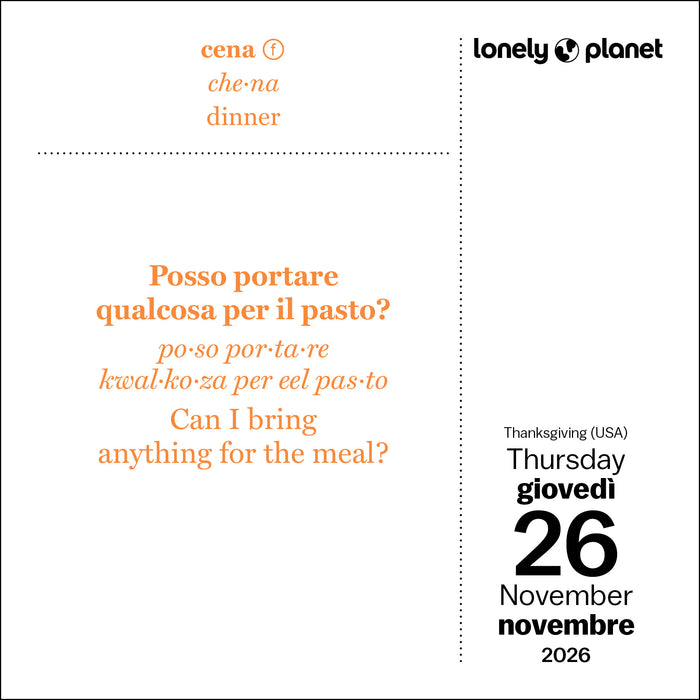 Lonely Planet Italian Phrasebook 2026 Page-A-Day Calendar