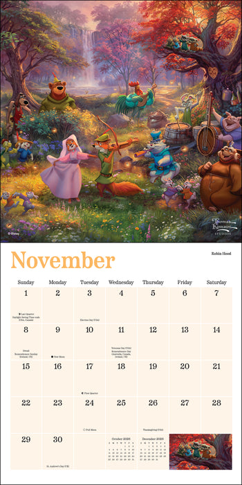 Disney Dream Thomas Kinkade 2026 Mini Wall Calendar