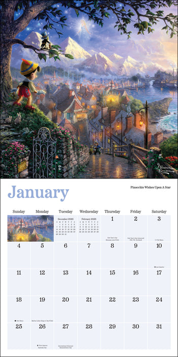 Disney Dreams Collection by Thomas Kinkade Studios 2026 Square Wall Calendar
