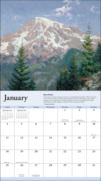 Thomas Kinkade Travels 2026 Deluxe Wall Calendar (Online Exclusive)
