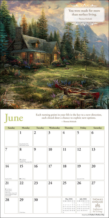 Thomas Kinkade Lightposts for Living 2026 Square Wall Calendar