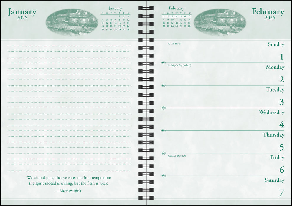 Thomas Kinkade Studios with Scriptures 2026 Weekly Diary