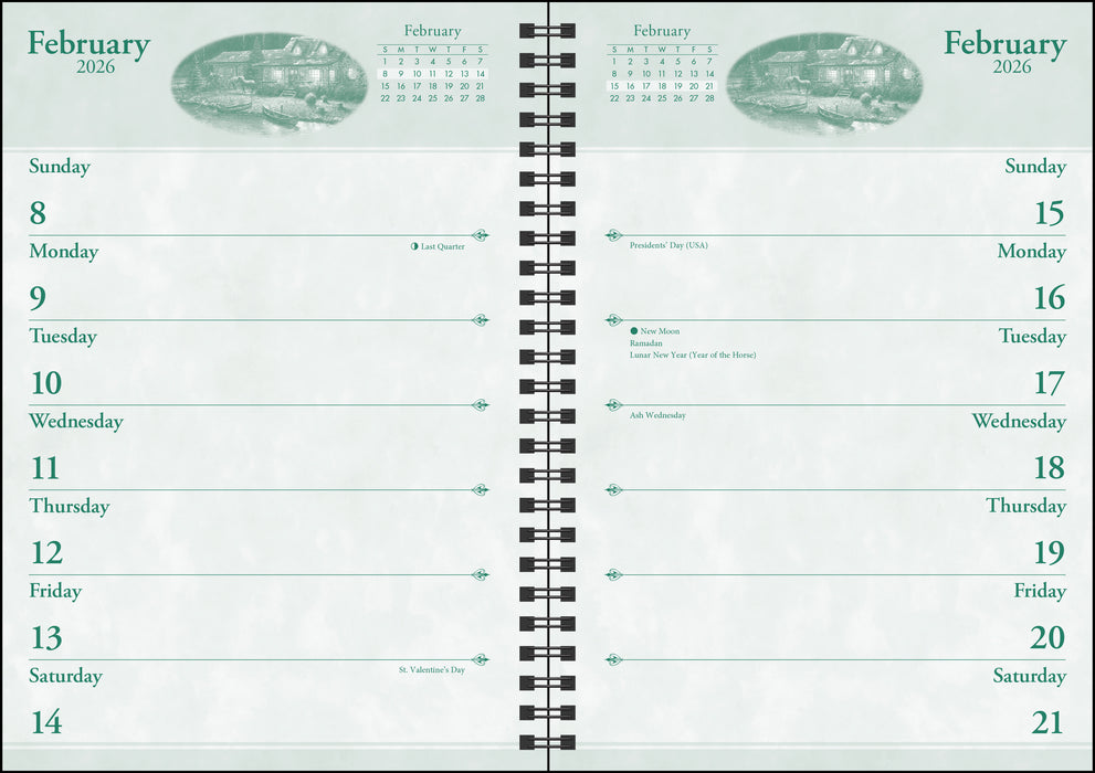 Thomas Kinkade Studios with Scriptures 2026 Weekly Diary