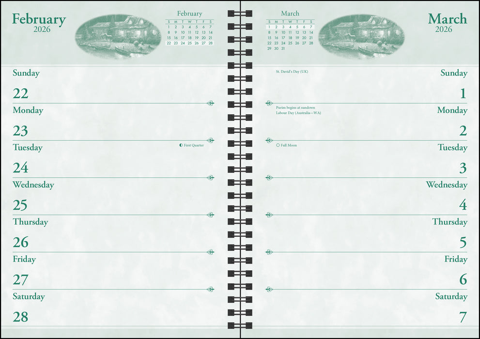 Thomas Kinkade Studios with Scriptures 2026 Weekly Diary
