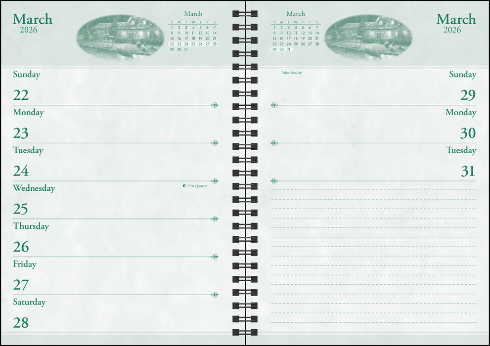 Thomas Kinkade Studios with Scriptures 2026 Weekly Diary