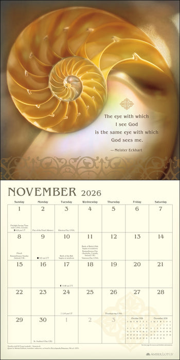 Meditation 2026 Square Wall Calendar (Online Exclusive)
