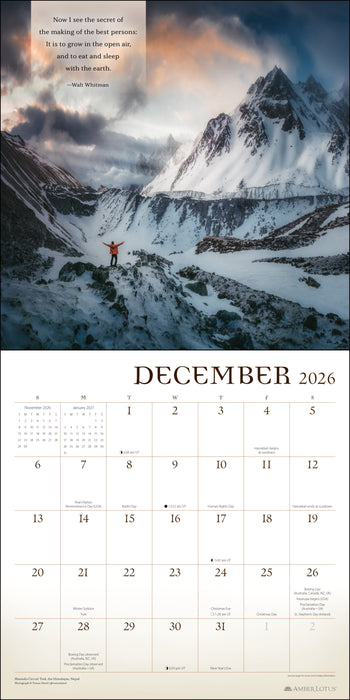 Wanderlust 2026 Square Wall Calendar