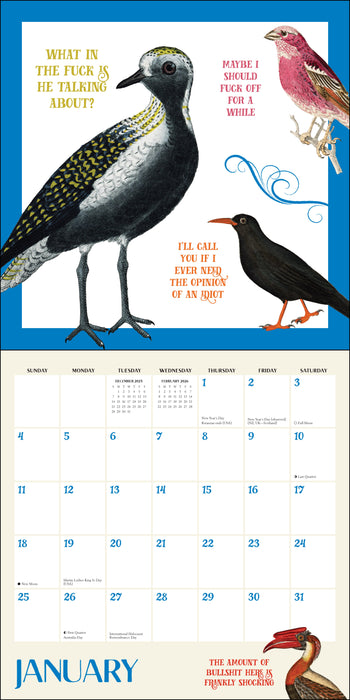 Effin' Birds 2026 Square Wall Calendar
