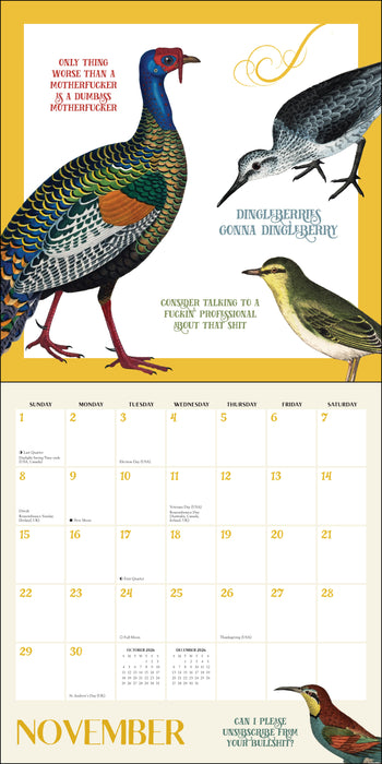 Effin' Birds 2026 Square Wall Calendar