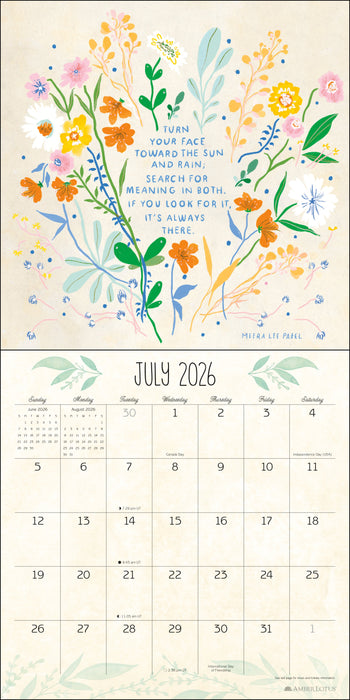 Meera Lee Patel 2026 Square Wall Calendar