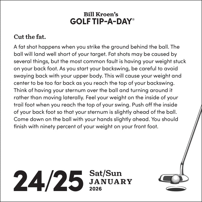 Bill Kroen's Golf Tip A Day 2026 Page-A-Day Calendar